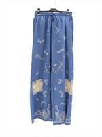 Lightweight Denim-Blue Trousers with White Embroidery – Casual Chic Look - Image 2
