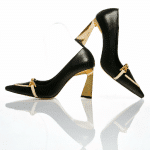 Chic Black Professional Heels with Metallic Detail - Image 3