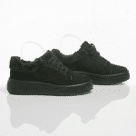 Chic Total Black Suede Trainers - Image 2
