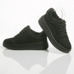 Chic Total Black Suede Trainers - Image 3