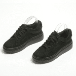 Chic Total Black Suede Trainers - Image 4