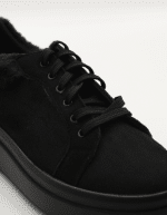 Chic Total Black Suede Trainers - Image 5