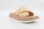 Beige Woven Cross-Strap Platform Sandals - Image 3