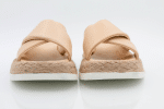 Beige Woven Cross-Strap Platform Sandals - Image 5