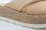 Beige Woven Cross-Strap Platform Sandals - Image 6