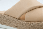 Beige Woven Cross-Strap Platform Sandals - Image 8