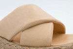 Beige Woven Cross-Strap Platform Sandals - Image 9