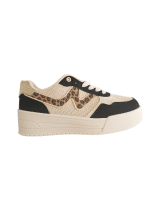 Chunky Beige Trainers with Wild Print Twist - Image 2