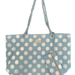 Light Blue Beach Bag with Silver Sparkle