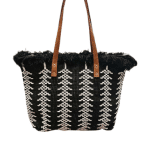 Tribal Pattern Shoulder Bag with Leather Straps