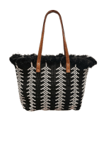 Tribal Pattern Shoulder Bag with Leather Straps