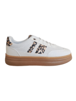Classic White Kicks with Animal Print Vibe - Image 2