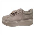 Taupe Velvet Effect Sneakers with Removable Jewel Embellishments - Image 2