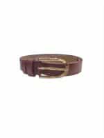 Minimal Leather Belt in Bordeaux - Image 2