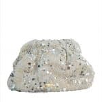 Elegant Ivory Tweed Sequin Clutch