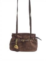 Chic Brown Handbag with Chain Accent