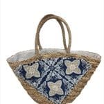 Artisan Raffia Tote with Lace Detail – Vintage-Inspired Beach Bag