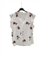 Embroidered Floral Blouse in Ivory