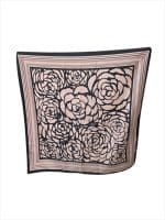 Luxury Floral Print Satin Scarf - Image 2