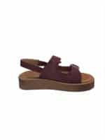 Casual Platform Sandals in Deep Burgundy with Adjustable Straps - Image 4