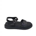 Chunky Black Flat Sandals for Casual Street Style