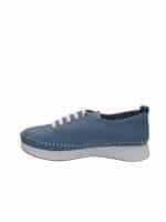 Lightweight Blue Platform Sneakers with Hand Stitch Detail - Image 4
