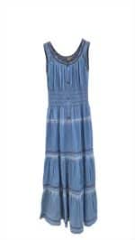 Denim Maxi Dress for Women – Sleeveless Boho Summer Dress