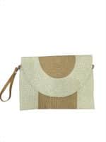 Colorblock Straw Clutch with Wrist Strap – Modern Resort Style - Image 2