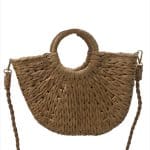 Fan-Shaped Raffia Bag with Crossbody Strap – Modern Boho Icon