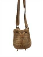 Compact Raffia Crossbody with Leather Detail – Resort Ready Look