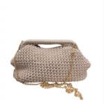 Chunky Knit Clutch Bag with Gold Chain – Soft Minimal Statement