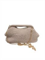 Chunky Knit Clutch Bag with Gold Chain – Soft Minimal Statement