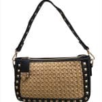 Edgy Chic Woven Baguette with Gold Studs