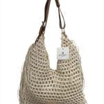 Cream Boho Crochet Fringe Shoulder Bag