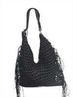 Cream Boho Crochet Fringe Shoulder Bag - Image 3