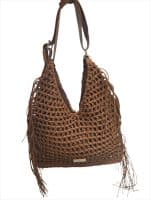 Cream Boho Crochet Fringe Shoulder Bag - Image 4