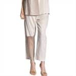 Chic Straight Leg Trousers with Sheer Hem – Modern Resort Wear - Image 2