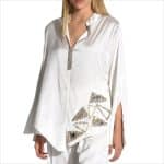 Womens Statement White Blouse with Split Sleeves and Asymmetric Hem – Sophisticated Occasion Wear