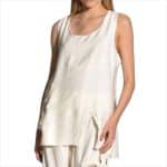 Womens Sleeveless Beige Tunic Top with Crochet Detail – Elegant Summer Blouse - Image 2