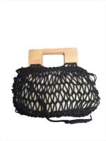 Handmade Style Beige Macramé Bag with Canvas Lining