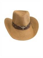 Cow Skull Straw Cowboy Hat - Image 3