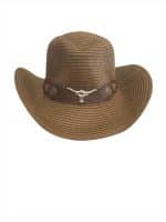Cow Skull Straw Cowboy Hat - Image 5