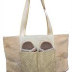 Large Womens Beach Bag with Front Sandal Holder