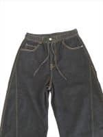 Indigo Barrel-Leg Drawstring Jeans - Image 3