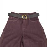 Burgundy Icon Wide Leg Denim Jeans