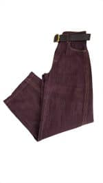 Burgundy Icon Wide Leg Denim Jeans - Image 3