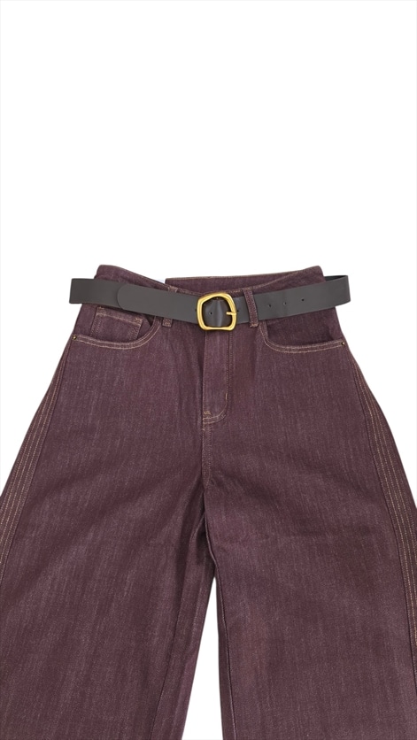 F32630.jpg Burgundy Icon Wide Leg Denim Jeans - Image 1