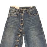 Button Side Wide-Leg Jeans
