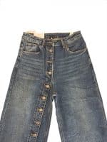 Button Side Wide-Leg Jeans