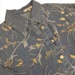 Golden Bloom Embellished Denim Shirt